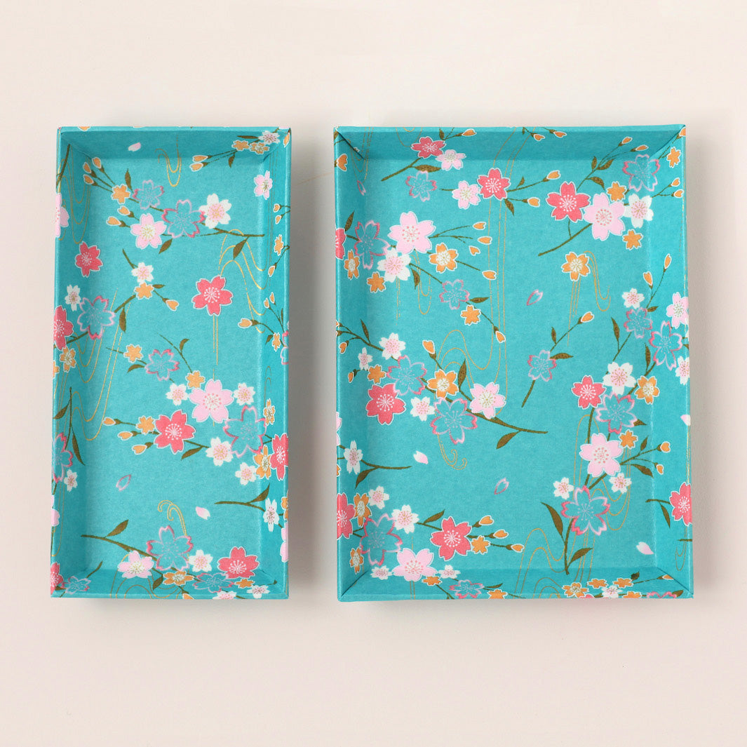 Small &amp; Large storage compartment - Floral - Turquoise - M380