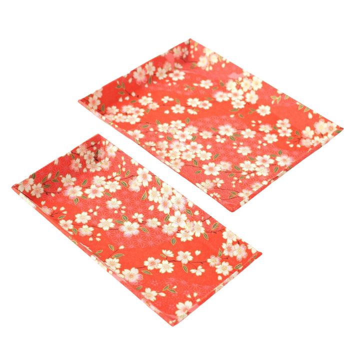 Small &amp; Large storage compartment - Cherry blossoms - Orange Red - M385