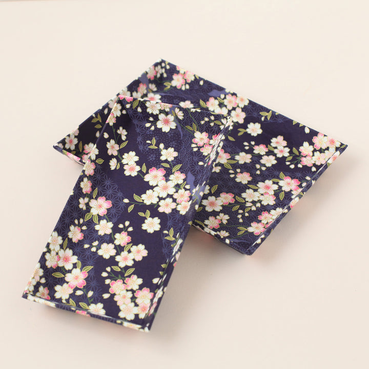 Petit & Grand vide-poches - Fleurs de Cerisier et Motifs variés - Violet foncé - M734