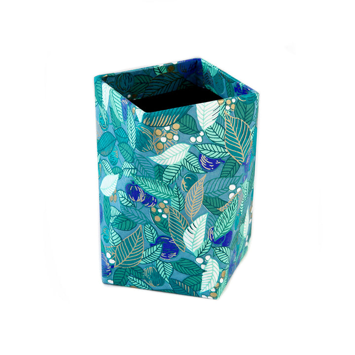 Prism Pencil Pot - Leaves, Berries and Fruits - Duck Blue, Water Green and Dark Green - M935