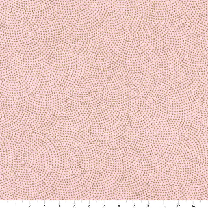 carré de 14cm par 14cm de papier japonais yuzen chiyogami aux motifs « samekomon » dans les tons rose poudré et doré adeline klam (M907)