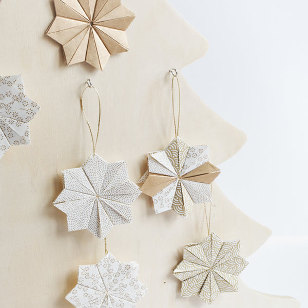 Kit Étoiles de Noël en origami - Doré