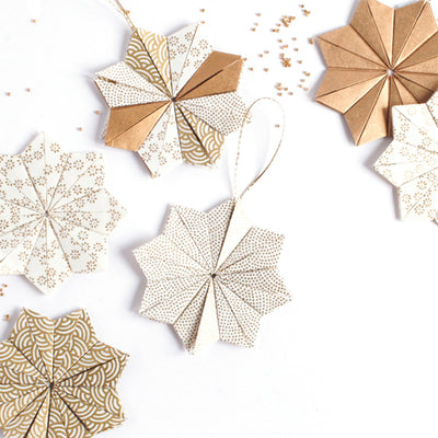 Kit Etoiles de Noël en origami - Doré