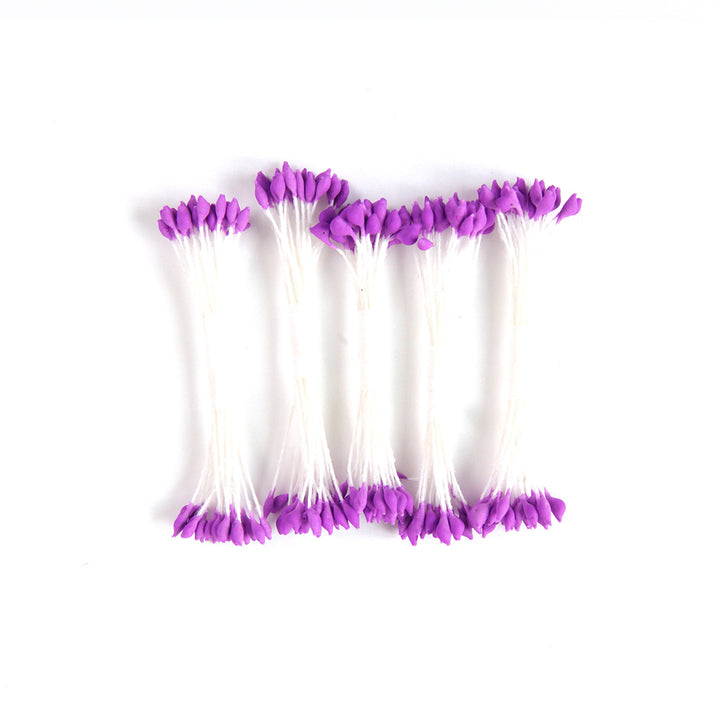 Lot of 5 bundles of flower pistils - White &amp; Purple - 395