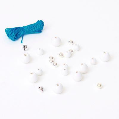 Kit Fil Turquoise - Perles blanc, argent