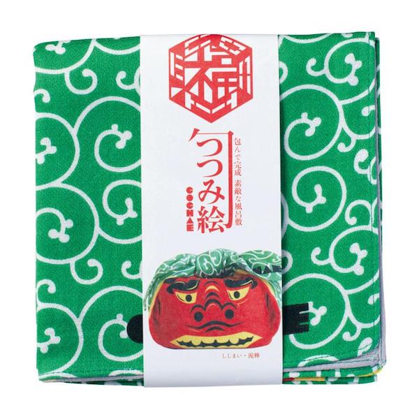 Furoshiki - Green Shishimai - Fuku Cochae - 48x48cm