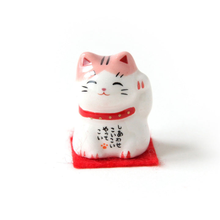 Petit Grigri Chat - Maneki-Neko - Bicolore, Rose & Blanc
