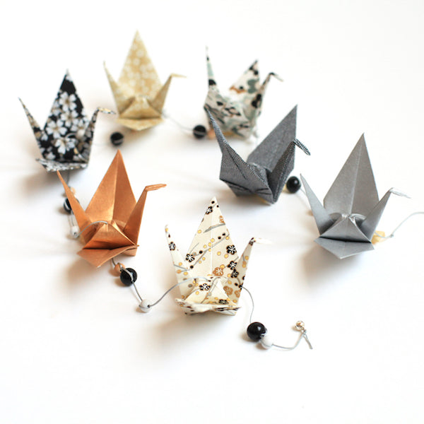 Kit Guirlande de Grues en origami - Noir Or - S