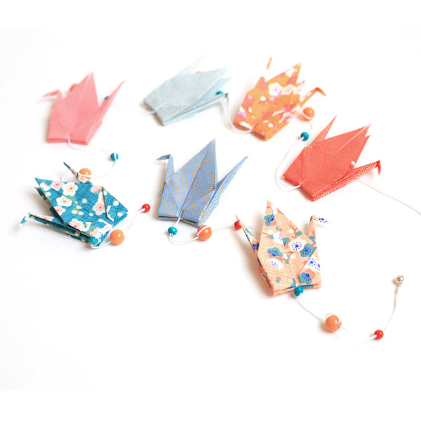 Kit Guirlande de Grues en origami - Rétro Rose - W2