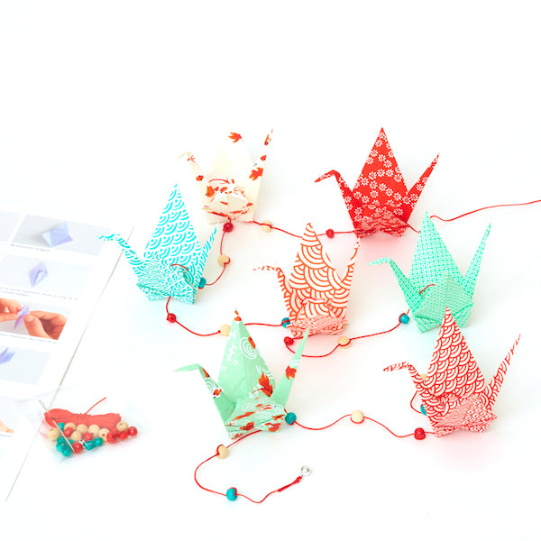 Origami Crane Garland Kit - Red Water Green - Z