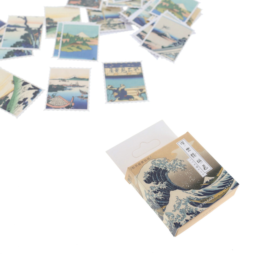 Set of 46 Stickers - Japanese Stamps