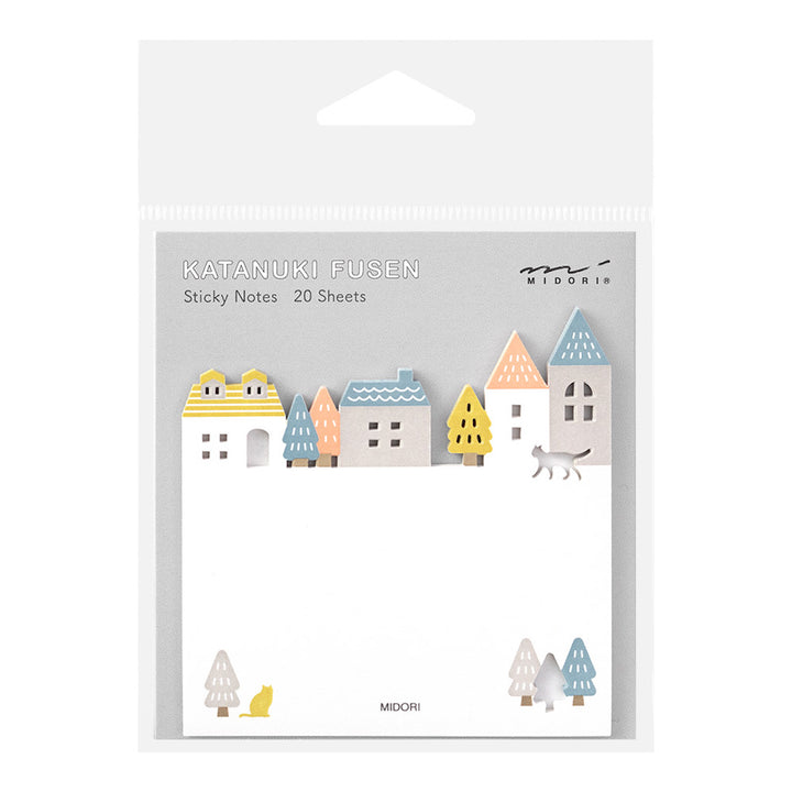 20 Post-It Notes - City - Yellow, Coral, Gray and Blue