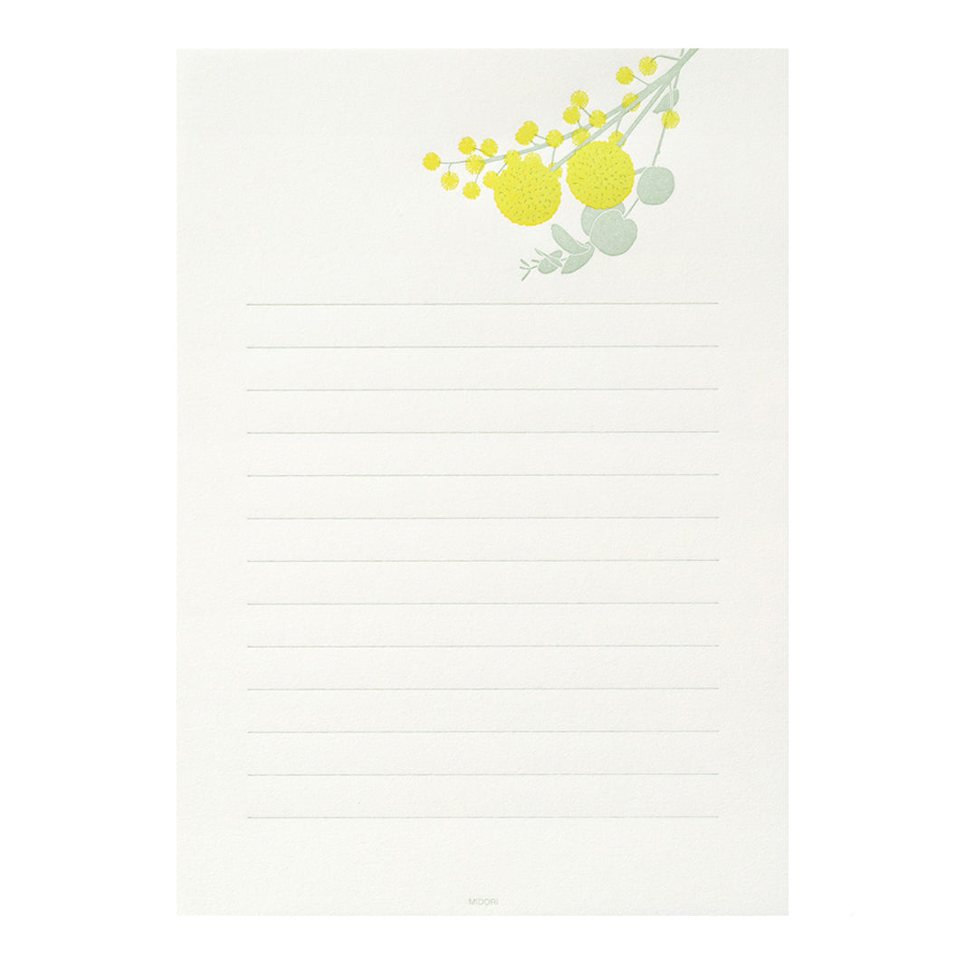 Set of 8 Letter Papers and 4 Envelopes - LetterPress - Mimosas