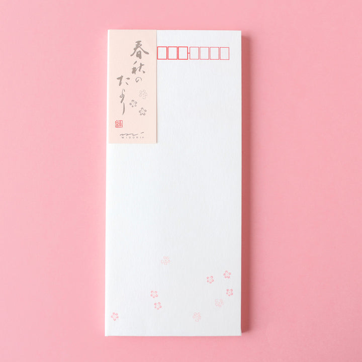 Lot de 10 Enveloppes Japonaises - Mini Fleurs - 9 x 18,8cm