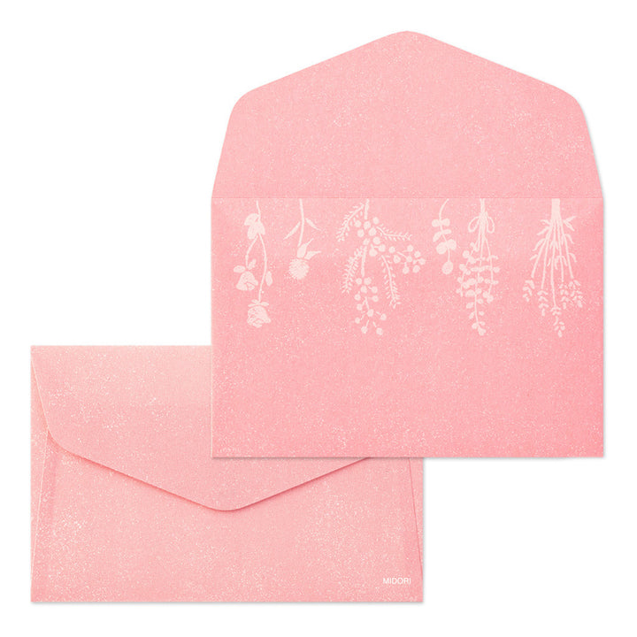 Mini Set of 12 Writing Papers, 4 Envelopes and 4 Stickers - Dried Flowers