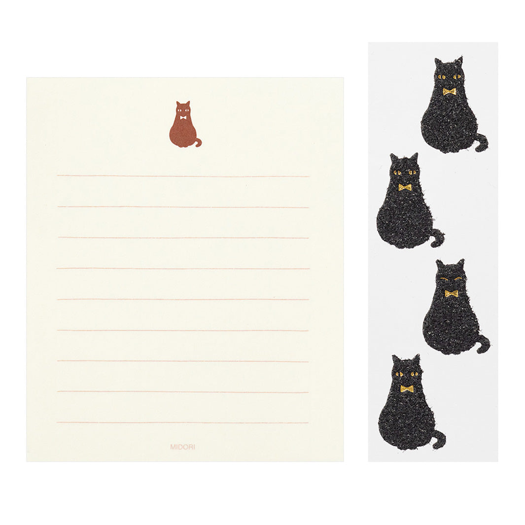 Mini Set of 12 Writing Papers, 4 Envelopes and 4 Stickers - Cats