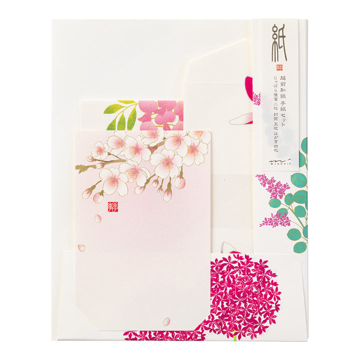 Set de Correspondance - Papiers, Cartes et Enveloppes - Fleurs Roses