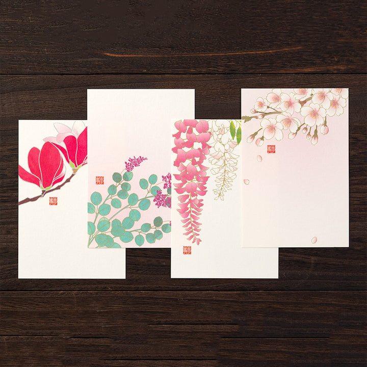 Set de Correspondance - Papiers, Cartes et Enveloppes - Fleurs Roses
