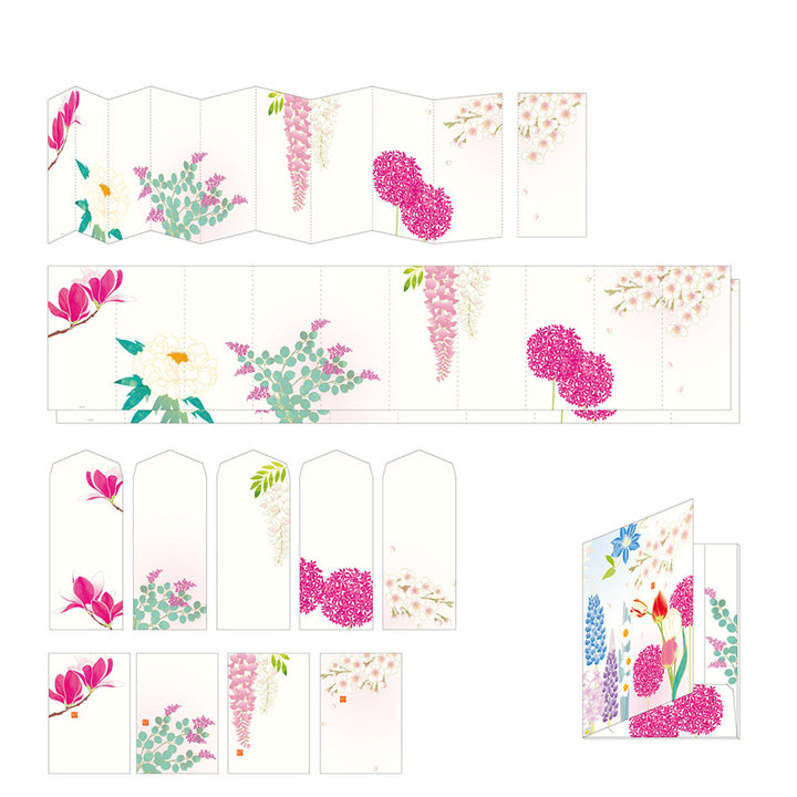 Set de Correspondance - Papiers, Cartes et Enveloppes - Fleurs Roses