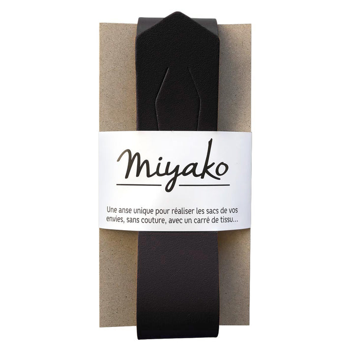 Anse en cuir Miyako pour sac furoshiki - Noir