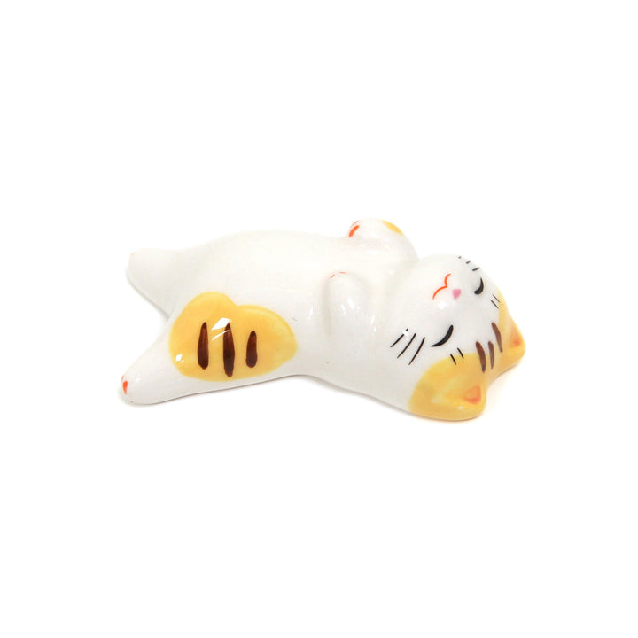 Cat on the Back - Chopstick Holder - Tabby, Yellow and Brown