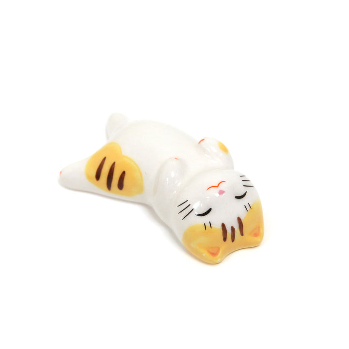 Cat on the Back - Chopstick Holder - Tabby, Yellow and Brown