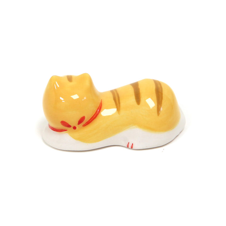 Smiling Cat - Chopstick Holder - Tabby, Light and Dark Yellow