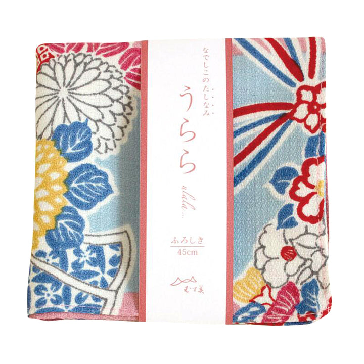 Furoshiki - 4 seasons, Pink, Yellow and Blue - Ulala - 70x70cm