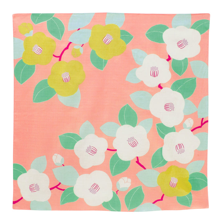 Furoshiki - Camellias - Salmon Pink - Adeline Klam - 70x70cm