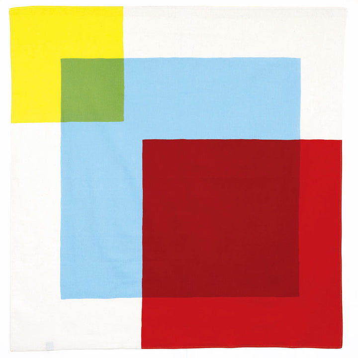 Furoshiki - Squares - Red, Blue and Yellow - Musubi Organic - 100x100cm