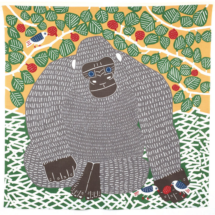 Furoshiki - Gorilla - Grey, Yellow and Green - Kata Kata - 104x104cm