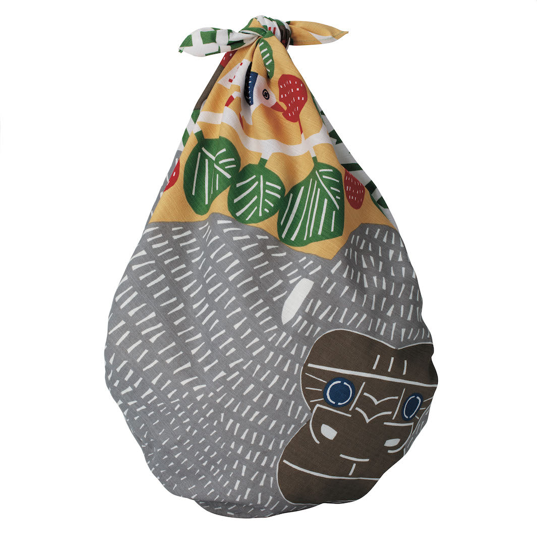 Furoshiki - Gorilla - Grey, Yellow and Green - Kata Kata - 104x104cm