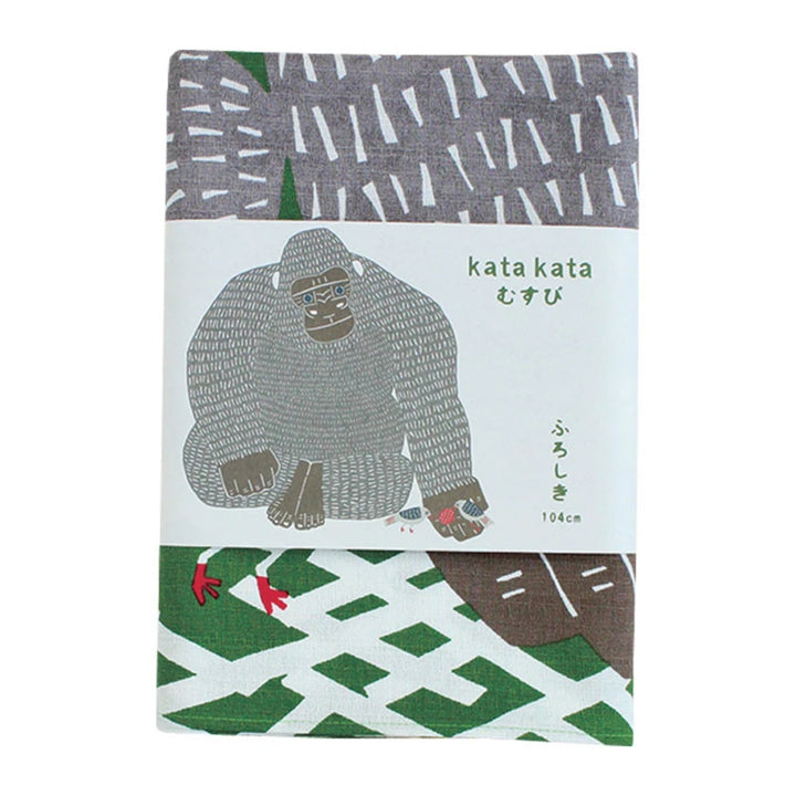 Furoshiki - Gorilla - Grey, Yellow and Green - Kata Kata - 104x104cm