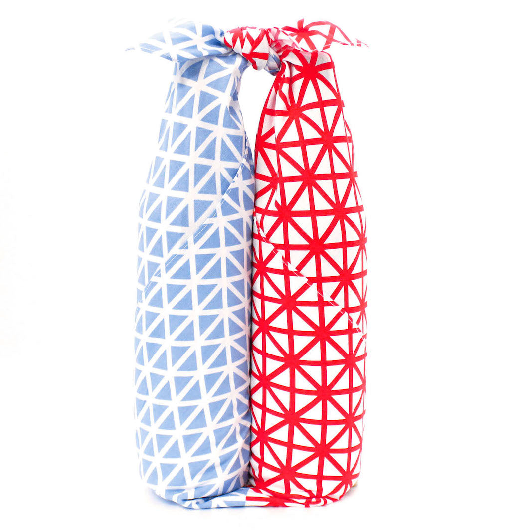 Furoshiki - Graphic, Red and Blue - Tokyo No Nihon - 70x70cm