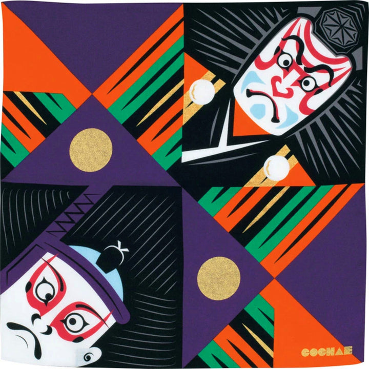 Furoshiki - Kabuki Theater - Black - Cochae - 48x48cm