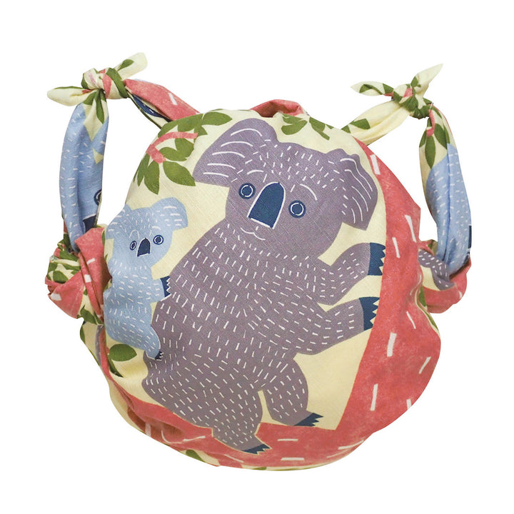 Furoshiki - Koalas and Foliage, Pale Yellow, Rosewood and Dark Green - Kata Kata - 104x104cm