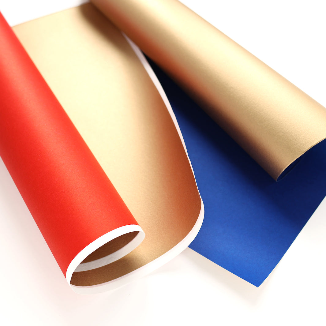 Recto Rouge Papier Japonais Uni Bicolore Bleu et Or M959 – Adeline Klam
