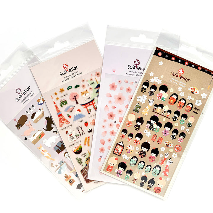 planches de stickers aux motifs japonais