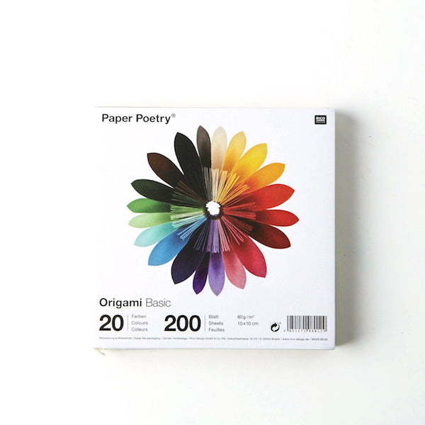 200 Papiers Origami Unis - 10x10 cm - 20 couleurs basiques-Papier origami-AdelineKlam