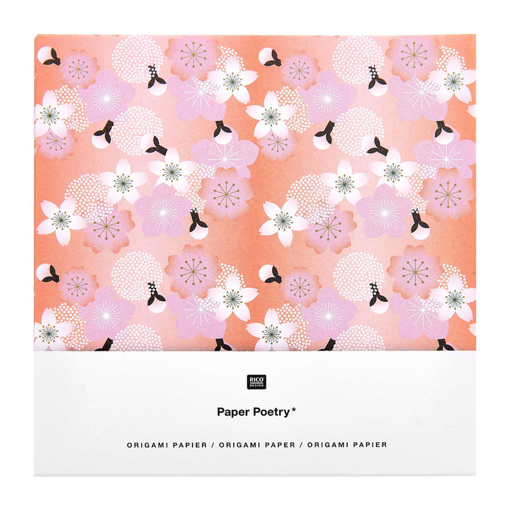 50 Patterned Origami Papers - Cherry Blossom - 10 patterns - 15x15 cm