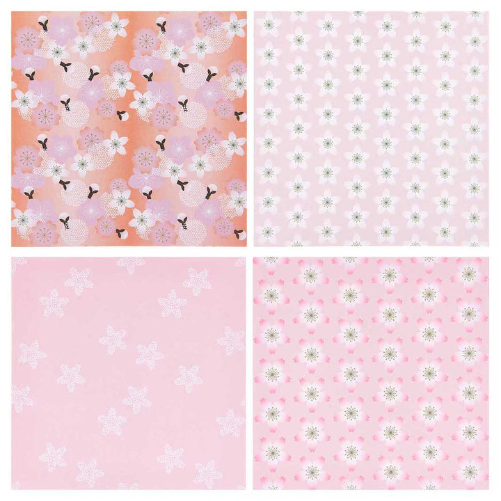 50 Patterned Origami Papers - Cherry Blossom - 10 patterns - 15x15 cm