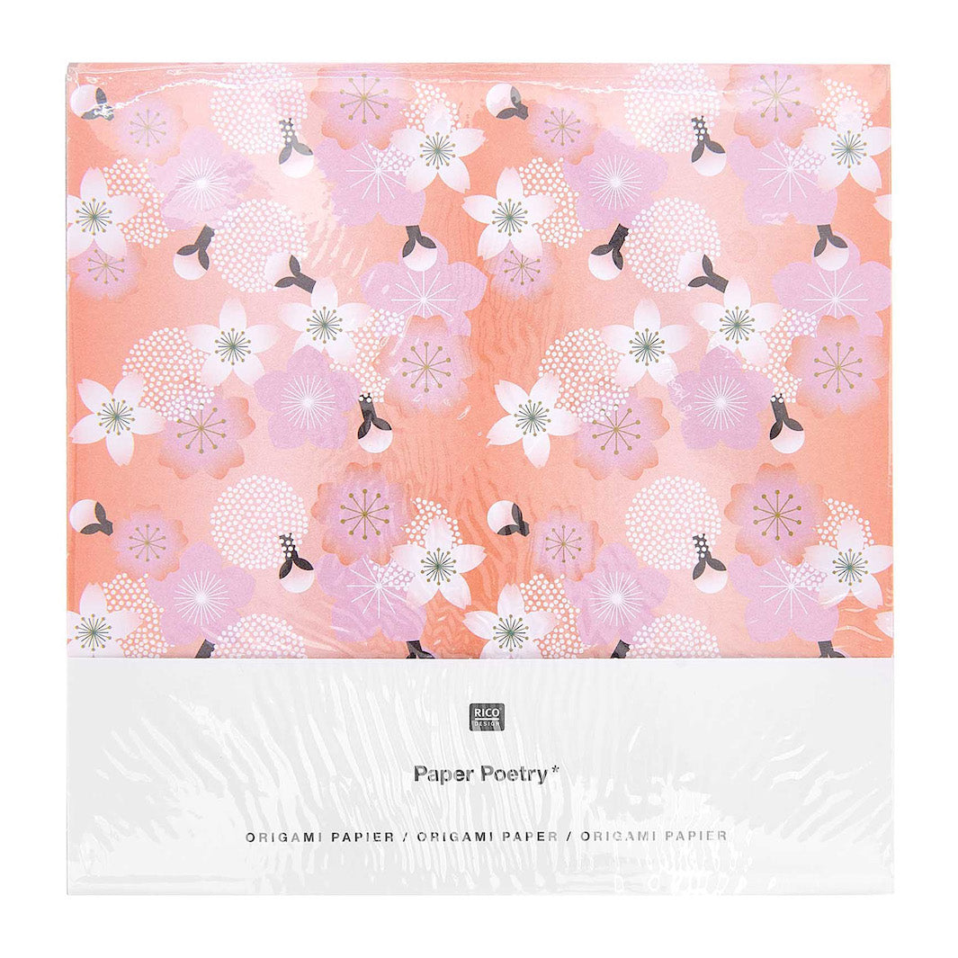 50 Patterned Origami Papers - Cherry Blossom - 10 patterns - 15x15 cm