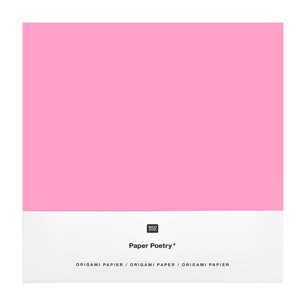 50 Plain Origami Papers and Templates - Pink - 5 colors - 15x15 cm