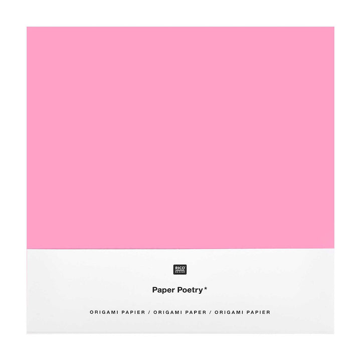 50 Plain Origami Papers and Templates - Pink - 5 colors - 15x15 cm