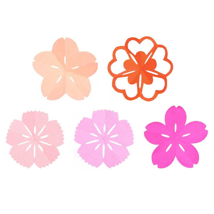 50 Plain Origami Papers and Templates - Pink - 5 colors - 15x15 cm