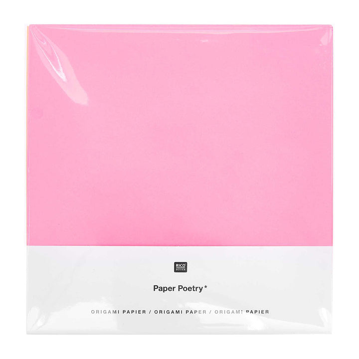 50 Plain Origami Papers and Templates - Pink - 5 colors - 15x15 cm