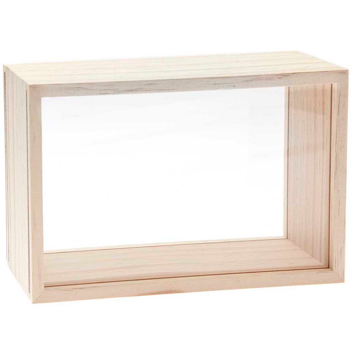 Boîte Vitrine Décorative en Bois - Rectangulaire