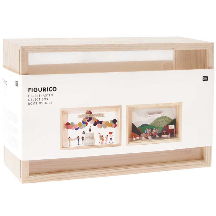 Boîte Vitrine Décorative en Bois - Rectangulaire