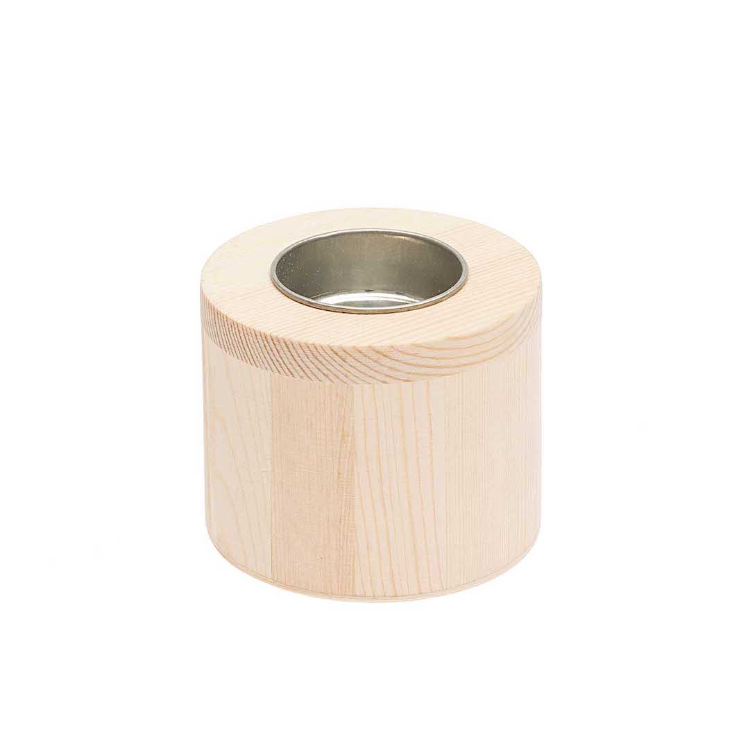 Round Wooden Candle Holder - 2 Sizes to Choose From 