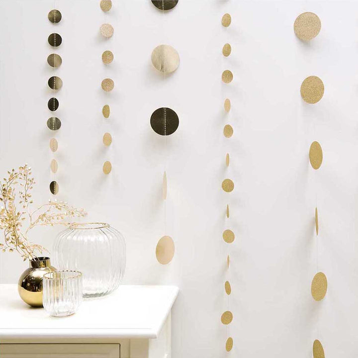 Sewn Paper Garland - Smooth Gold - 38mm